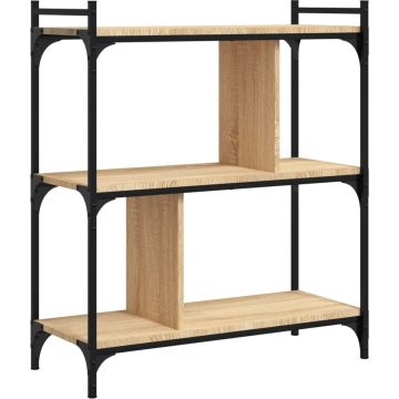 vidaXL-Boekenkast-3-laags-76x32x88-cm-bewerkt-hout-sonoma-eikenkleurig