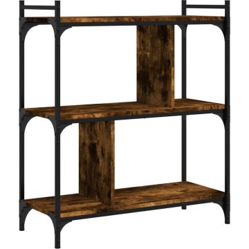 vidaXL-Boekenkast-3-laags-76x32x88-cm-bewerkt-hout-gerookt-eikenkleur