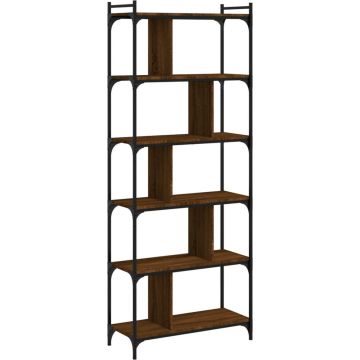 vidaXL-Boekenkast-6-laags-76x32x192-cm-bewerkt-hout-bruin-eikenkleur