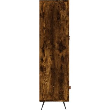 vidaXL Hoge kast 69,5x31x115 cm bewerkt hout gerookt eikenkleurig