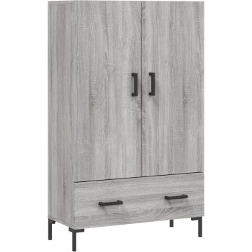 vidaXL Hoge kast 69,5x31x115 cm bewerkt hout grijs sonoma eikenkleurig