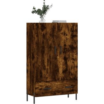 vidaXL Hoge kast 69,5x31x115 cm bewerkt hout gerookt eikenkleurig