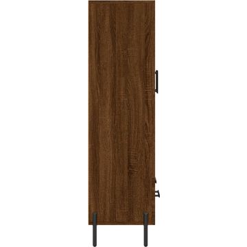 vidaXL Hoge kast 69,5x31x115 cm bewerkt hout bruineikenkleurig