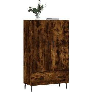 vidaXL Hoge kast 69,5x31x115 cm bewerkt hout gerookt eikenkleurig