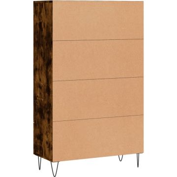 vidaXL Hoge kast 69,5x31x115 cm bewerkt hout gerookt eikenkleurig