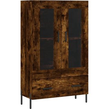 vidaXL Hoge kast 69,5x31x115 cm bewerkt hout gerookt eikenkleurig