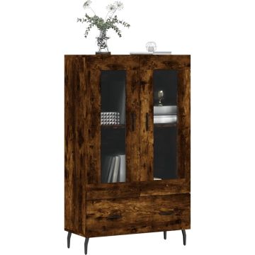 vidaXL Hoge kast 69,5x31x115 cm bewerkt hout gerookt eikenkleurig