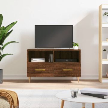 vidaXL Tv-meubel 80x36x50 cm bewerkt hout bruineikenkleurig