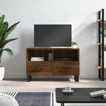 vidaXL Tv-meubel 80x36x50 cm bewerkt hout bruineikenkleurig