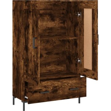 vidaXL Hoge kast 69,5x31x115 cm bewerkt hout gerookt eikenkleurig