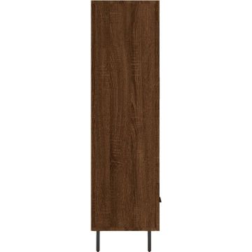 vidaXL Hoge kast 69,5x31x115 cm bewerkt hout bruineikenkleurig