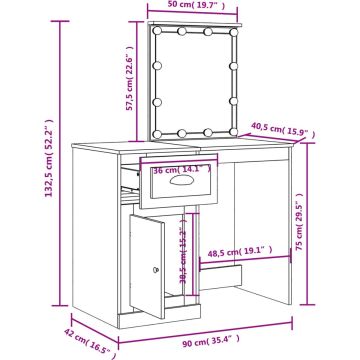 vidaXL-Kaptafel-met-LED-verlichting-90x42x132,5-cm-wit