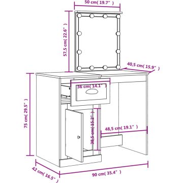 vidaXL-Kaptafel-met-LED-verlichting-90x42x132,5-cm-hoogglans-wit