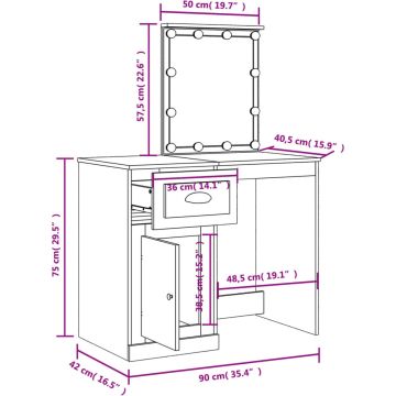 vidaXL-Kaptafel-met-LED-verlichting-90x42x132,5-cm-bruin-eikenkleur