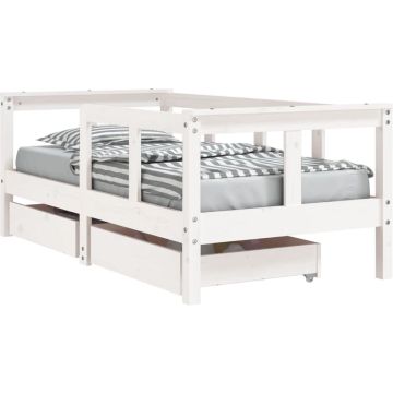 vidaXL-Kinderbedframe-met-lades-70x140-cm-massief-grenenhout-wit