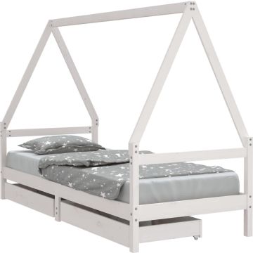 vidaXL-Kinderbedframe-met-lades-90x200-cm-massief-grenenhout-wit