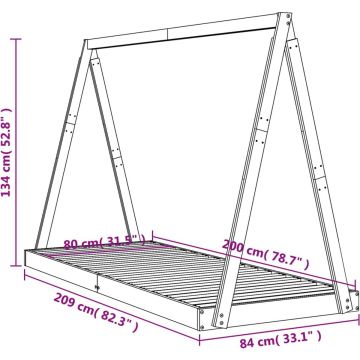 vidaXL-Kinderbedframe-80x200-cm-massief-grenenhout-zwart