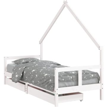 vidaXL-Kinderbedframe-met-lades-80x200-cm-massief-grenenhout-wit