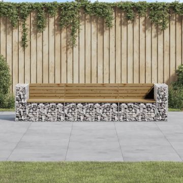 vidaXL Tuinbank schanskorfontwerp 287x71x65,5 cm geïmpregneerd hout