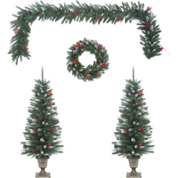 vidaXL-4-delige-Kerstdeurdecoratieset-PVC