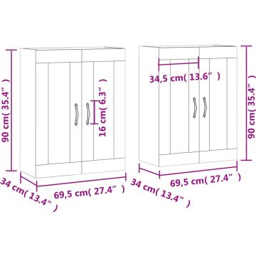 vidaXL-Hangkasten-2-st-bewerkt-hout-sonoma-eikenkleurig