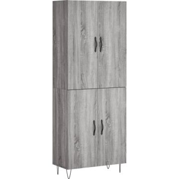 vidaXL-Hoge-kast-69,5x34x180-cm-bewerkt-hout-grijs-sonoma-eikenkleurig