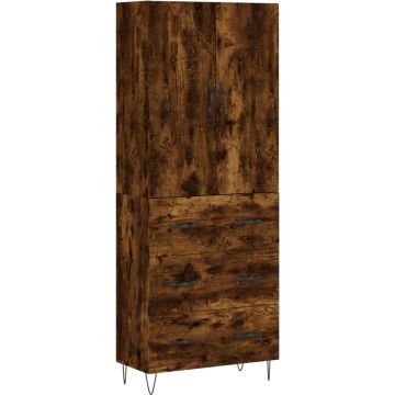 vidaXL-Hoge-kast-69,5x34x180-cm-bewerkt-hout-gerookt-eikenkleurig