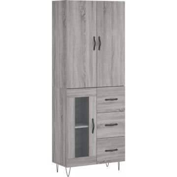 vidaXL-Hoge-kast-69,5x34x180-cm-bewerkt-hout-grijs-sonoma-eikenkleurig