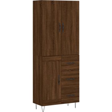 vidaXL-Hoge-kast-69,5x34x180-cm-bewerkt-hout-bruin-eikenkleur