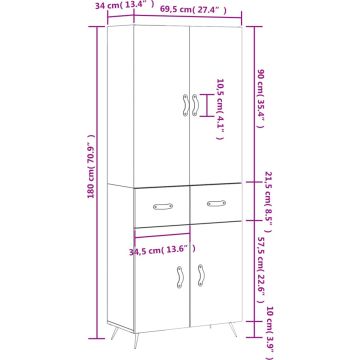 vidaXL-Hoge-kast-69,5x34x180-cm-bewerkt-hout-betongrijs