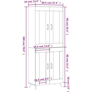 vidaXL-Hoge-kast-69,5x34x180-cm-bewerkt-hout-wit