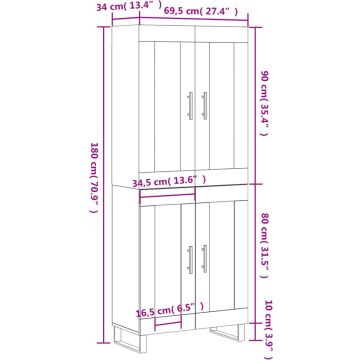 vidaXL-Hoge-kast-69,5x34x180-cm-bewerkt-hout-wit