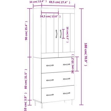 vidaXL-Hoge-kast-69,5x34x180-cm-bewerkt-hout-sonoma-eikenkleurig