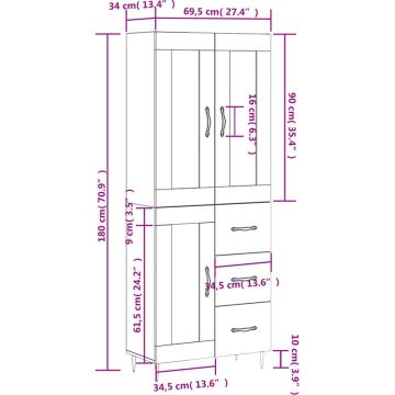 vidaXL-Hoge-kast-69,5x34x180-cm-bewerkt-hout-wit