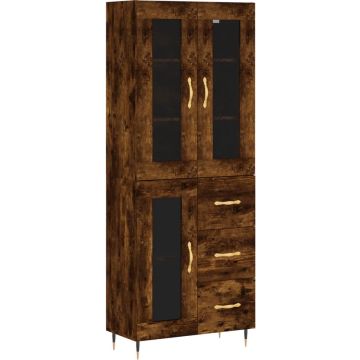 vidaXL-Hoge-kast-69,5x34x180-cm-bewerkt-hout-gerookt-eikenkleurig