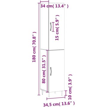 vidaXL-Hoge-kast-34,5x34x180-cm-bewerkt-hout-gerookt-eikenkleurig