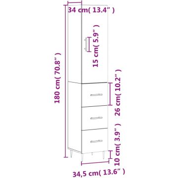 vidaXL-Hoge-kast-34,5x34x180-cm-bewerkt-hout-gerookt-eikenkleurig