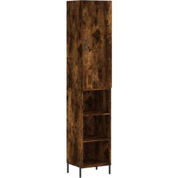 vidaXL-Hoge-kast-34,5x34x180-cm-bewerkt-hout-gerookt-eikenkleurig