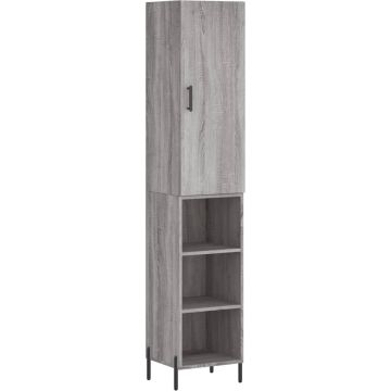 vidaXL-Hoge-kast-34,5x34x180-cm-bewerkt-hout-grijs-sonoma-eikenkleurig