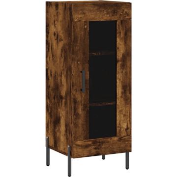 vidaXL Hoge kast 34,5x34x180 cm bewerkt hout gerookt eikenkleurig