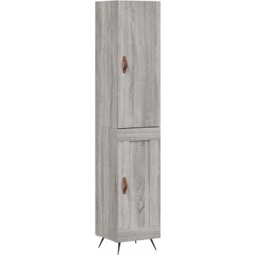 vidaXL-Hoge-kast-34,5x34x180-cm-bewerkt-hout-grijs-sonoma-eikenkleurig