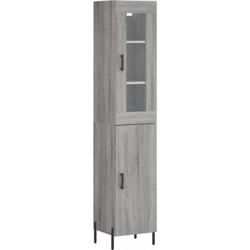 vidaXL-Hoge-kast-34,5x34x180-cm-bewerkt-hout-grijs-sonoma-eikenkleurig