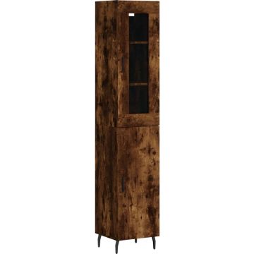 vidaXL-Hoge-kast-34,5x34x180-cm-bewerkt-hout-gerookt-eikenkleurig