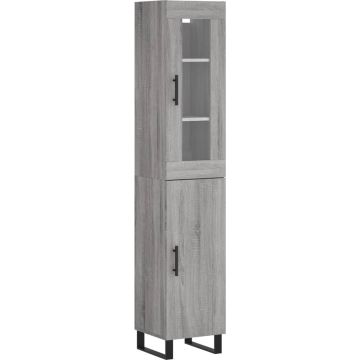 vidaXL-Hoge-kast-34,5x34x180-cm-bewerkt-hout-grijs-sonoma-eikenkleurig