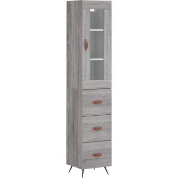 vidaXL-Hoge-kast-34,5x34x180-cm-bewerkt-hout-grijs-sonoma-eikenkleurig