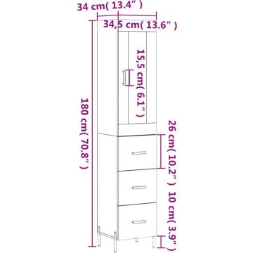 vidaXL-Hoge-kast-34,5x34x180-cm-bewerkt-hout-wit