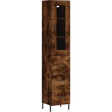 vidaXL-Hoge-kast-34,5x34x180-cm-bewerkt-hout-gerookt-eikenkleurig