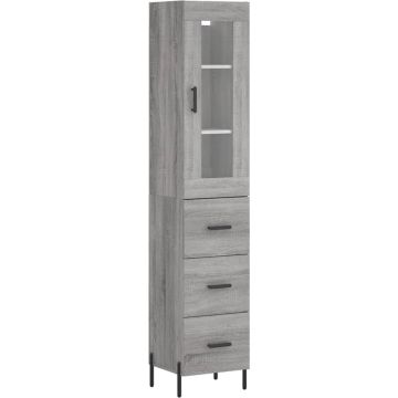 vidaXL-Hoge-kast-34,5x34x180-cm-bewerkt-hout-grijs-sonoma-eikenkleurig