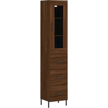 vidaXL-Hoge-kast-34,5x34x180-cm-bewerkt-hout-bruin-eikenkleur