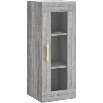 vidaXL Hoge kast 34,5x34x180 cm bewerkt hout grijs sonoma eikenkleurig